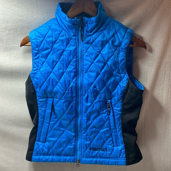 Marmot Blue black quilted vest size small - Picture 1 of 4